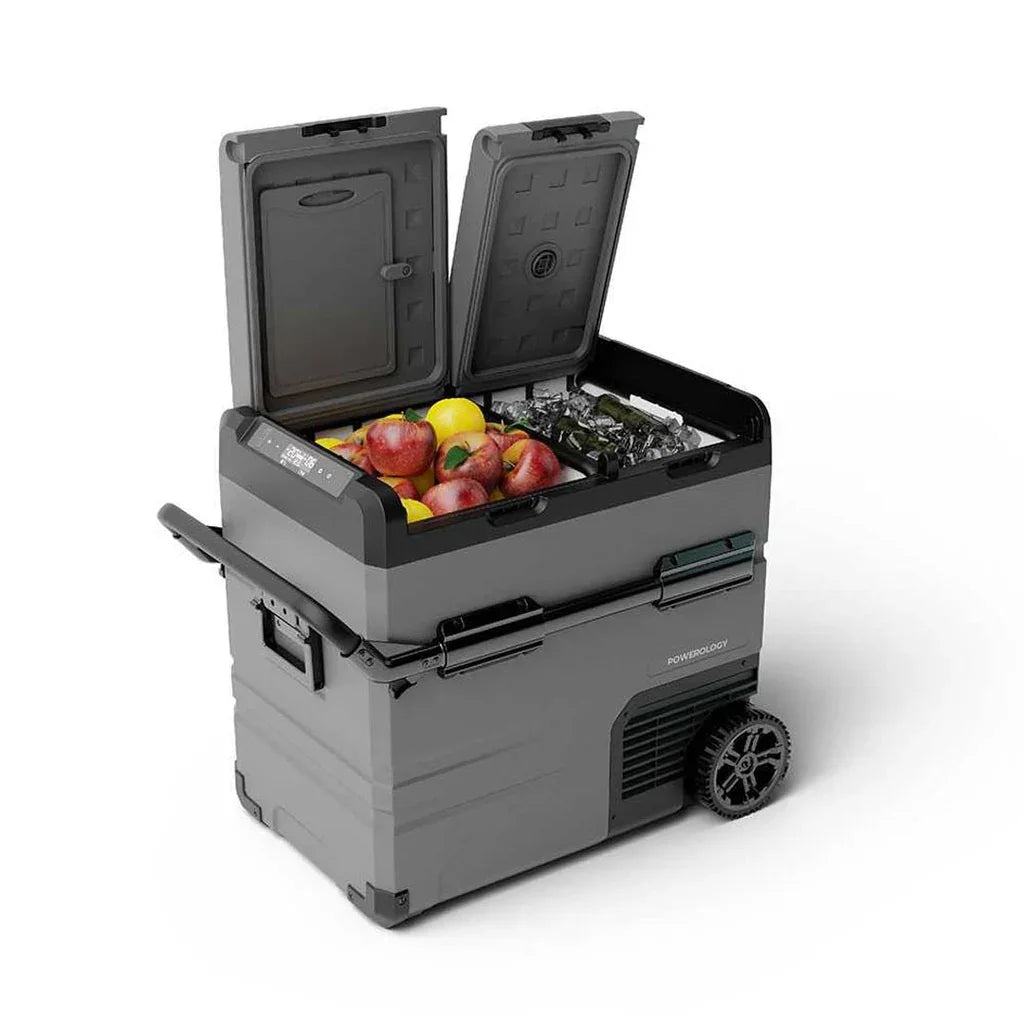 Powerology Smart Fridge & Freezer with Independent Dual Compartment 55L - Tashqila Powerology Smart Fridge & Freezer with Independent Dual Compartment 55L - Tashqila